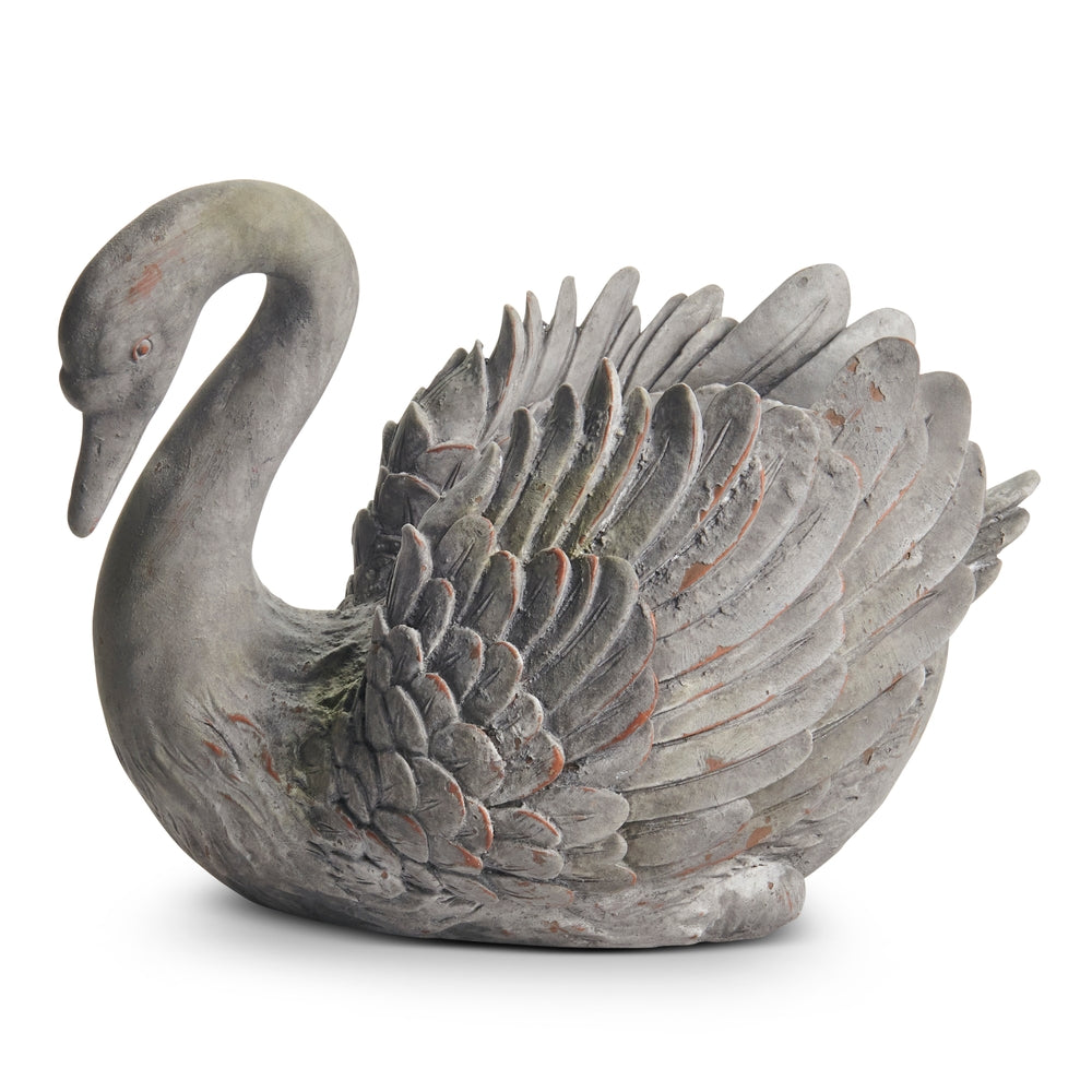 10.5" Concrete Look Swan
