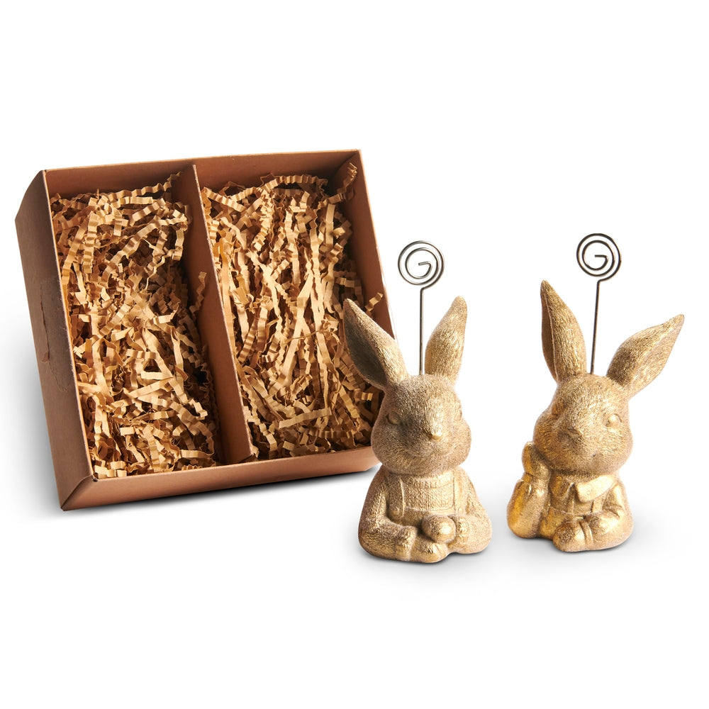 5" Gold Flocked Rabbit Cardholders