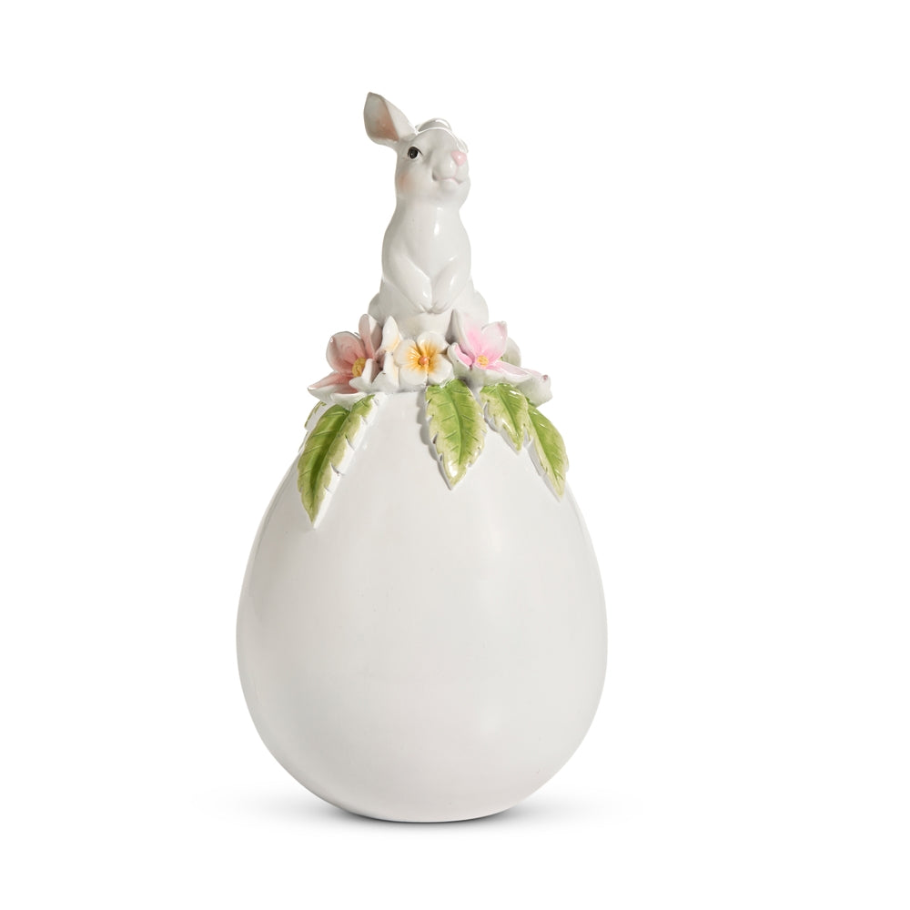 12" Bunny on Floral Egg