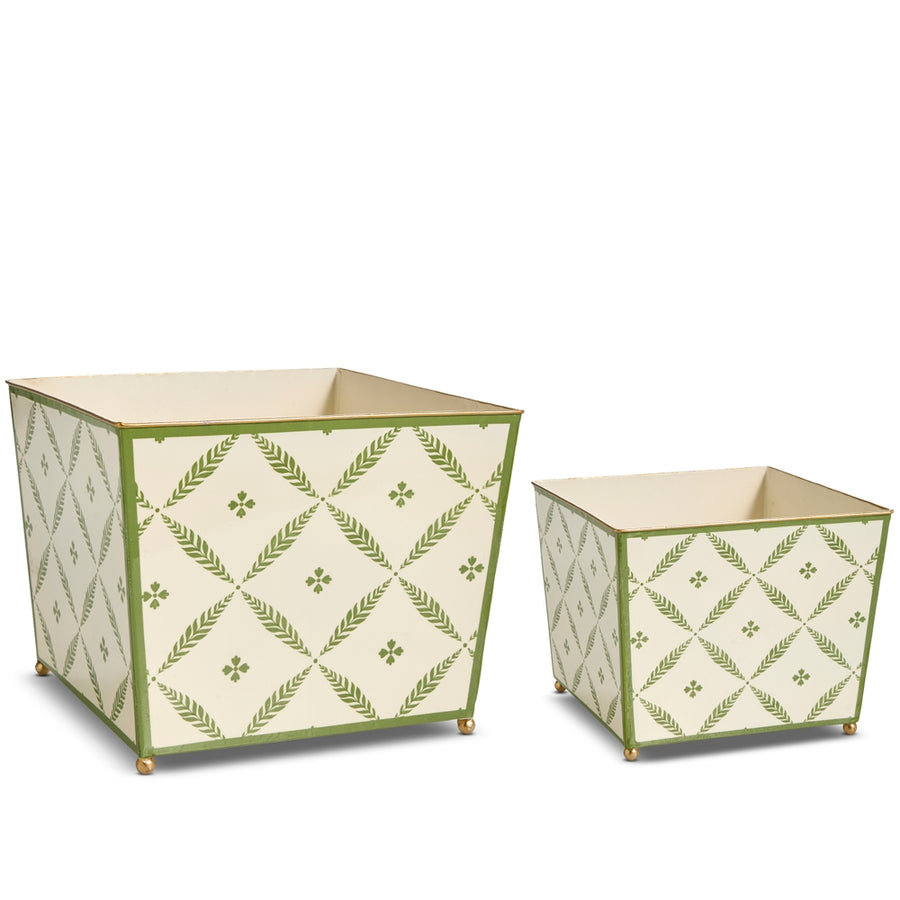 8" Green Leaf Lattice Containers