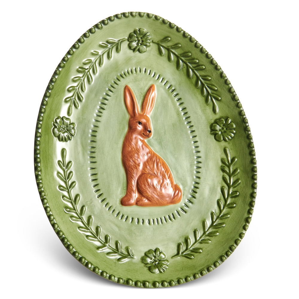 12" Green Bunny Plate
