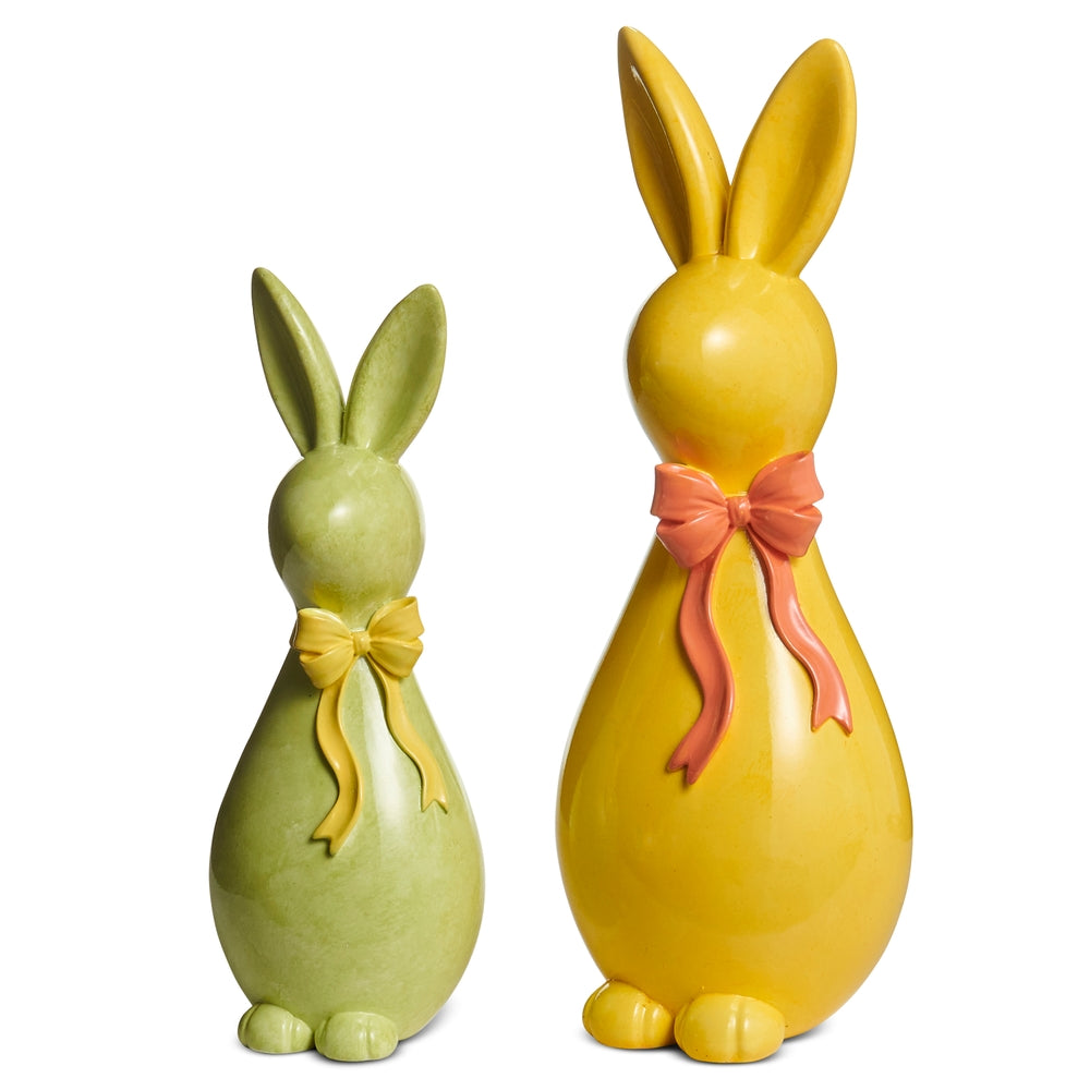 12.75" Yellow and Green Bow Bunnies