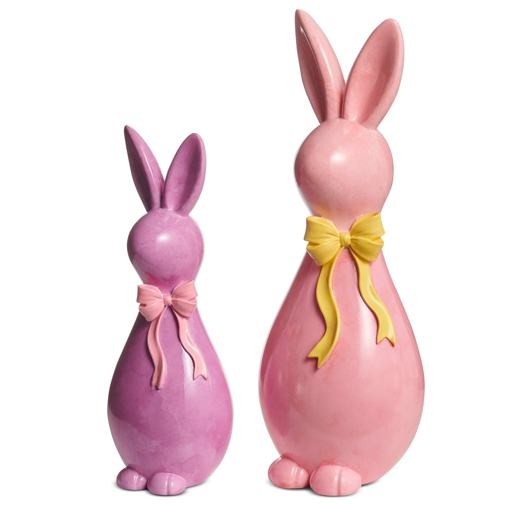 12.75" Pink and Purple Bow Bunnies