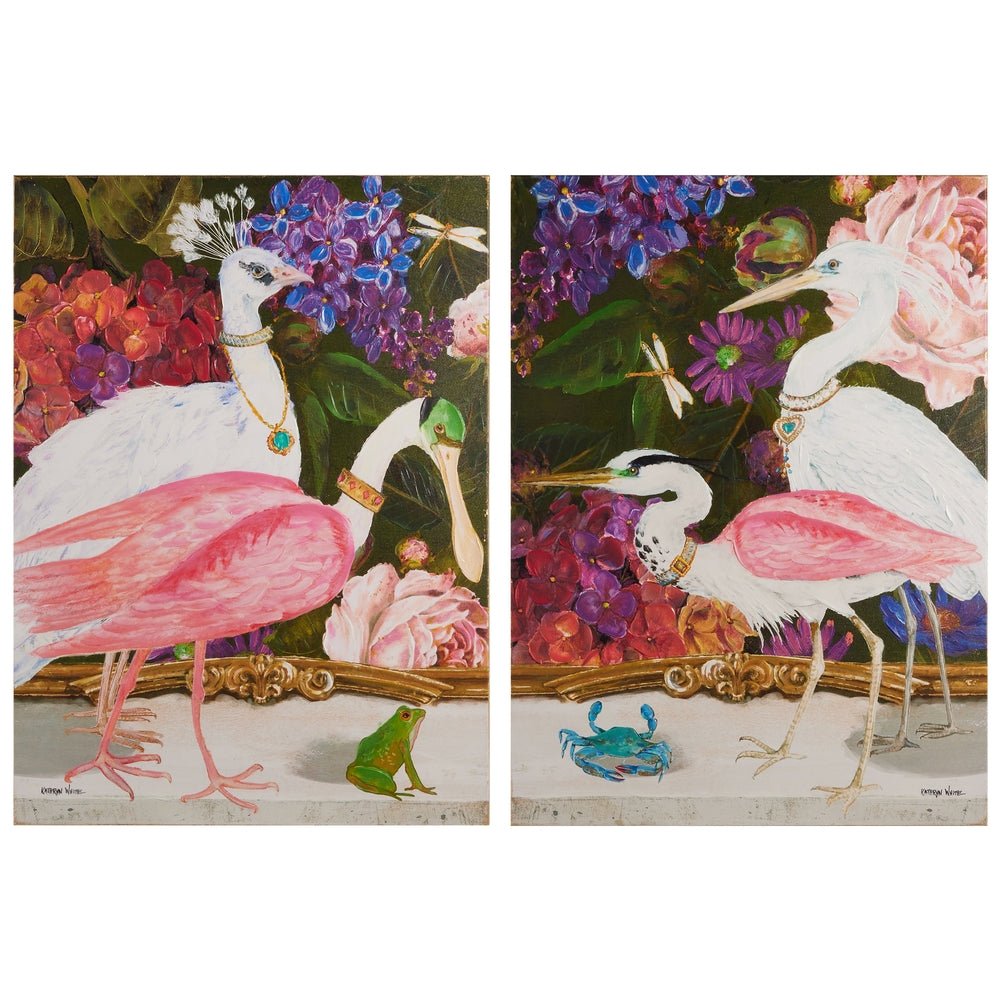 35.5" Elegant Birds In Nature Wall Art
