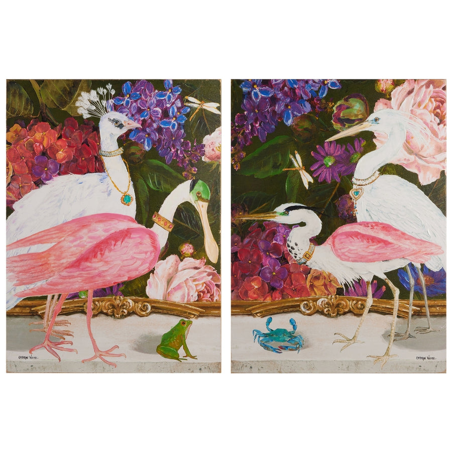 35.5" Elegant Birds In Nature Wall Art