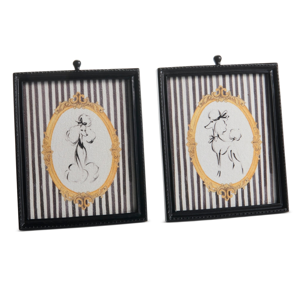 8" Poodle Portrait Framed Wall Art