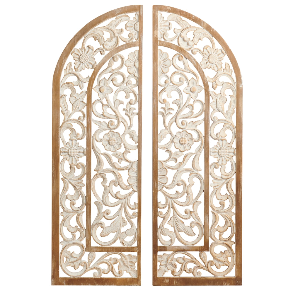 36" Ornate Wood Arch Wall Decor