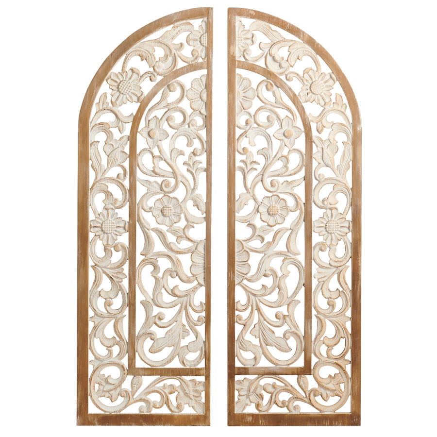 36" Ornate Wood Arch Wall Decor