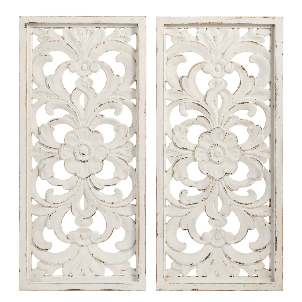 23" Whitewash Wood Wall Decor