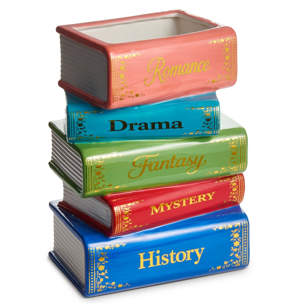 10" Bright Book Stack Vase