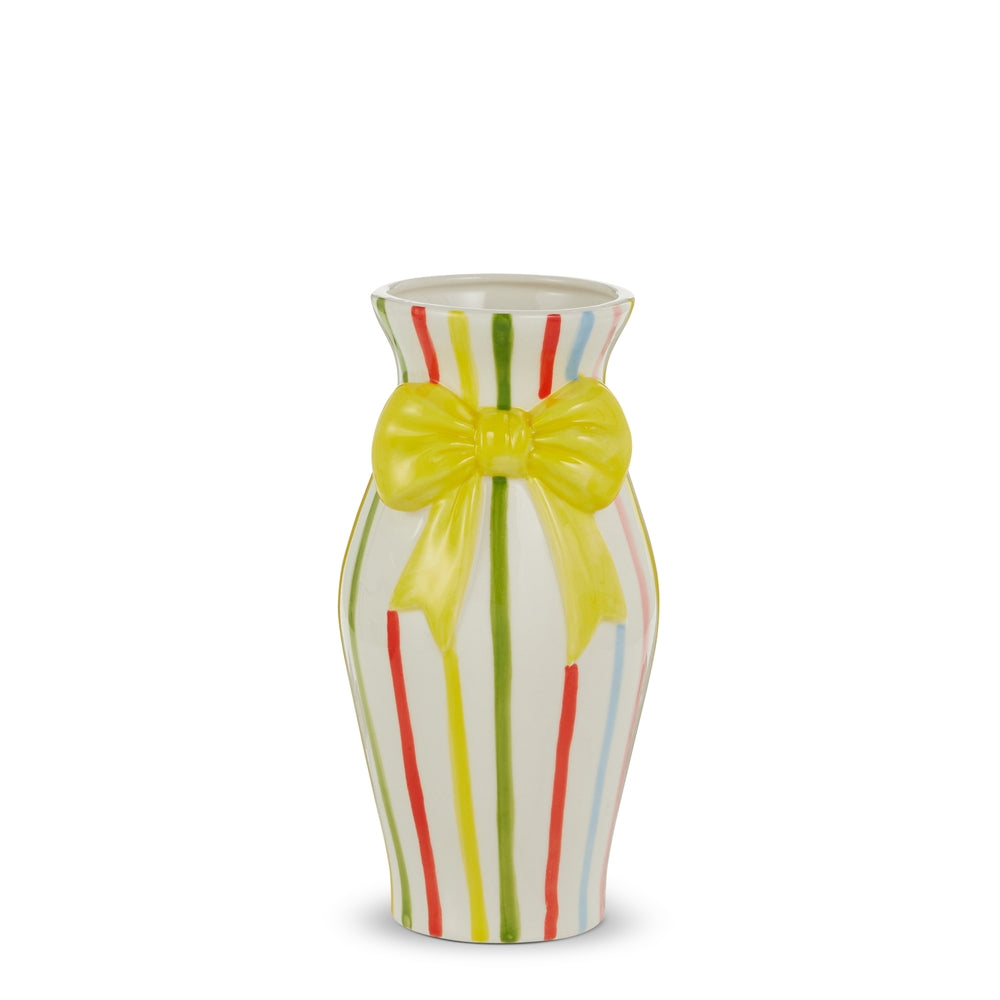 7.75" Striped Bow Vase