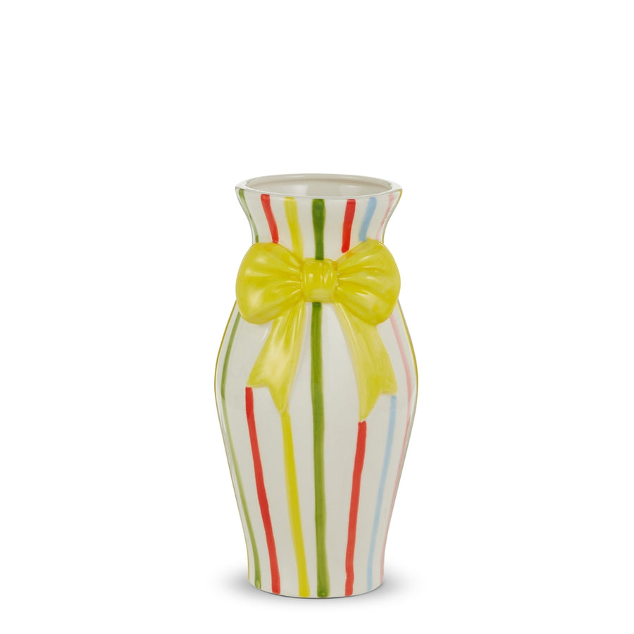 7.75" Striped Bow Vase