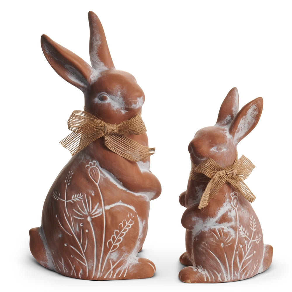 11" Terracotta Etched Bunny