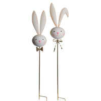 Bunny with Gold Bow Yard Stake
