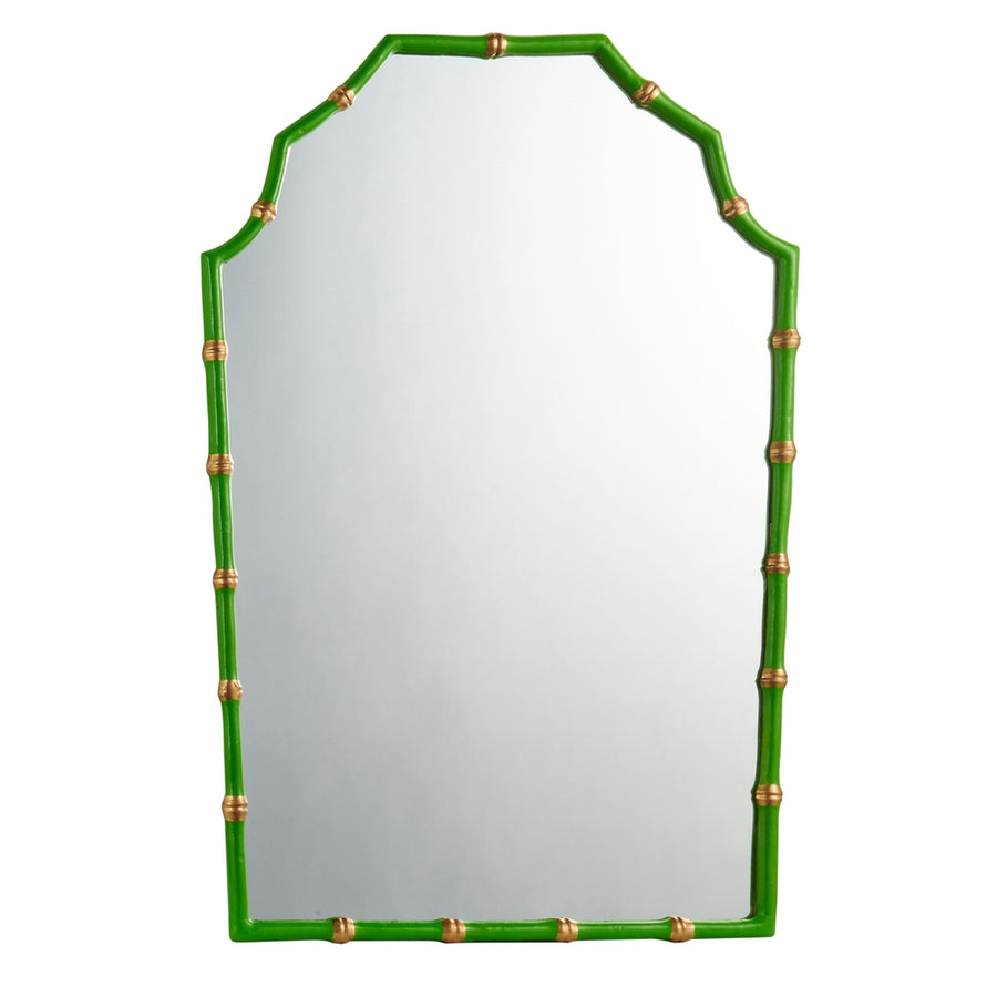 36.5" Green Bamboo Wall Mirror