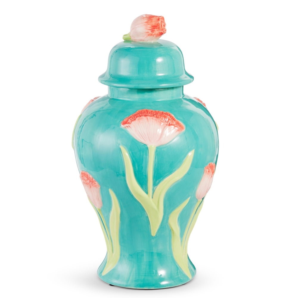 15.75" Blue Tulip Ginger Jar