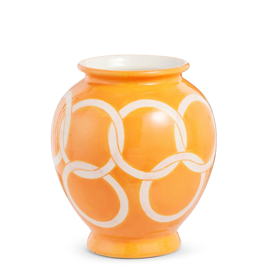 8" Orange Intricate Vase