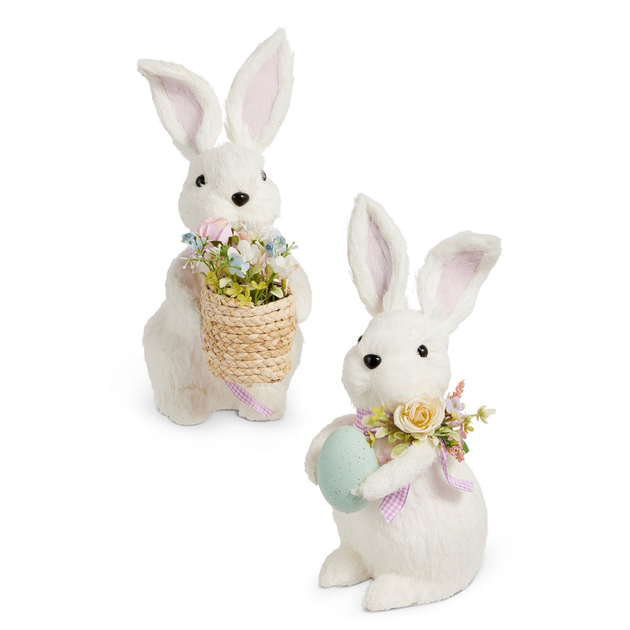 14" White Sisal Easter Bunny