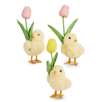 Chick Holding a Tulip