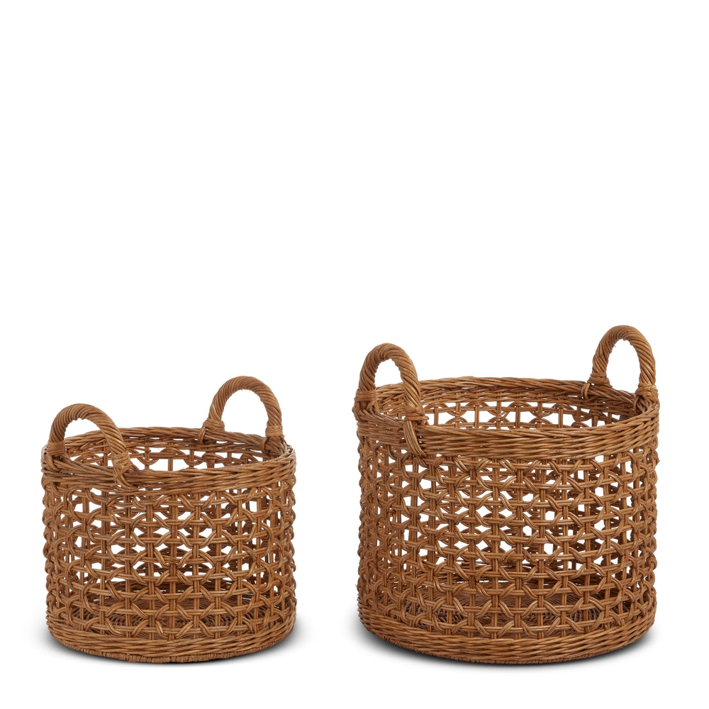 15.5" Flat Rattan Baskets