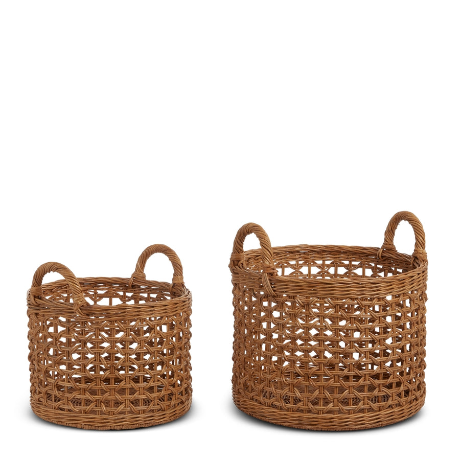 15.5" Flat Rattan Baskets