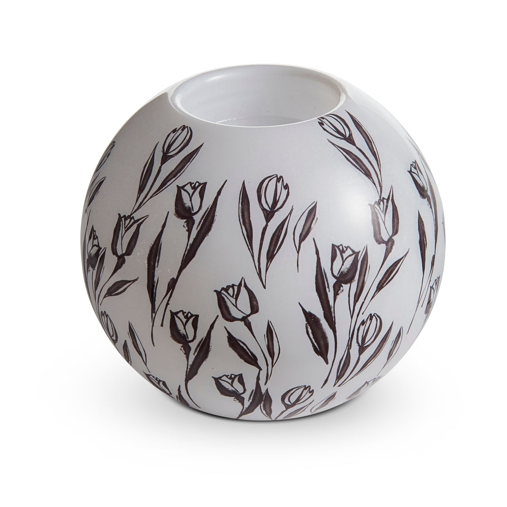 4" Line and Leaf Tealight Holder