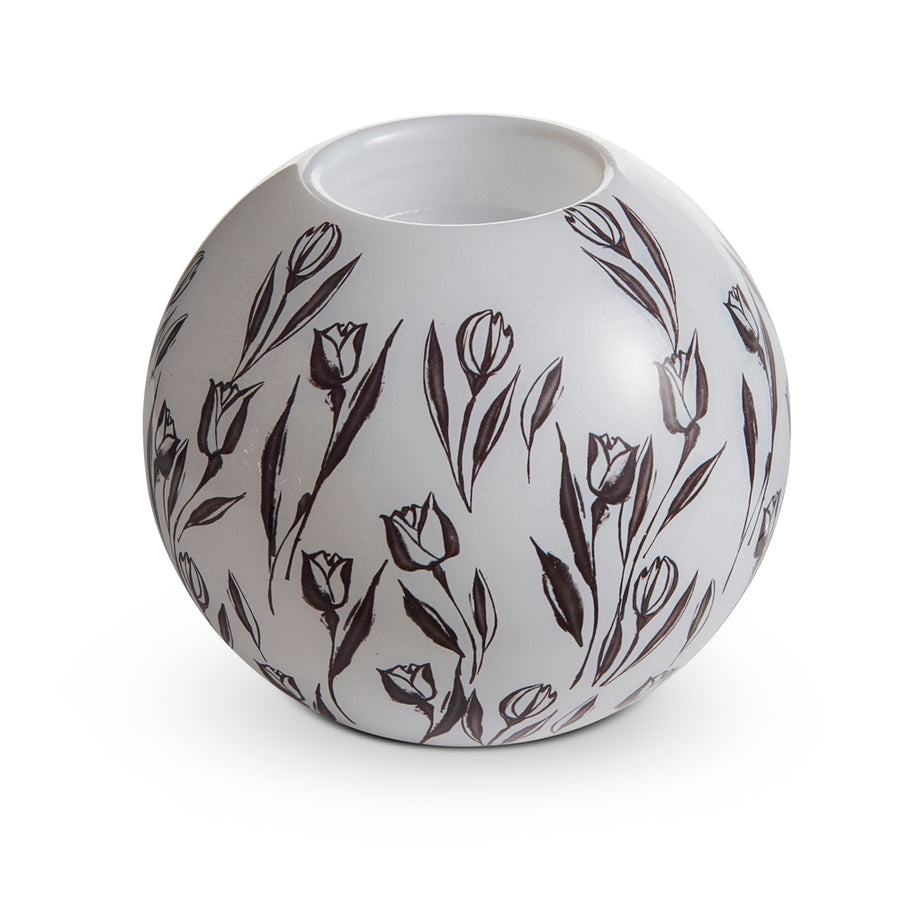 4" Line and Leaf Tealight Holder