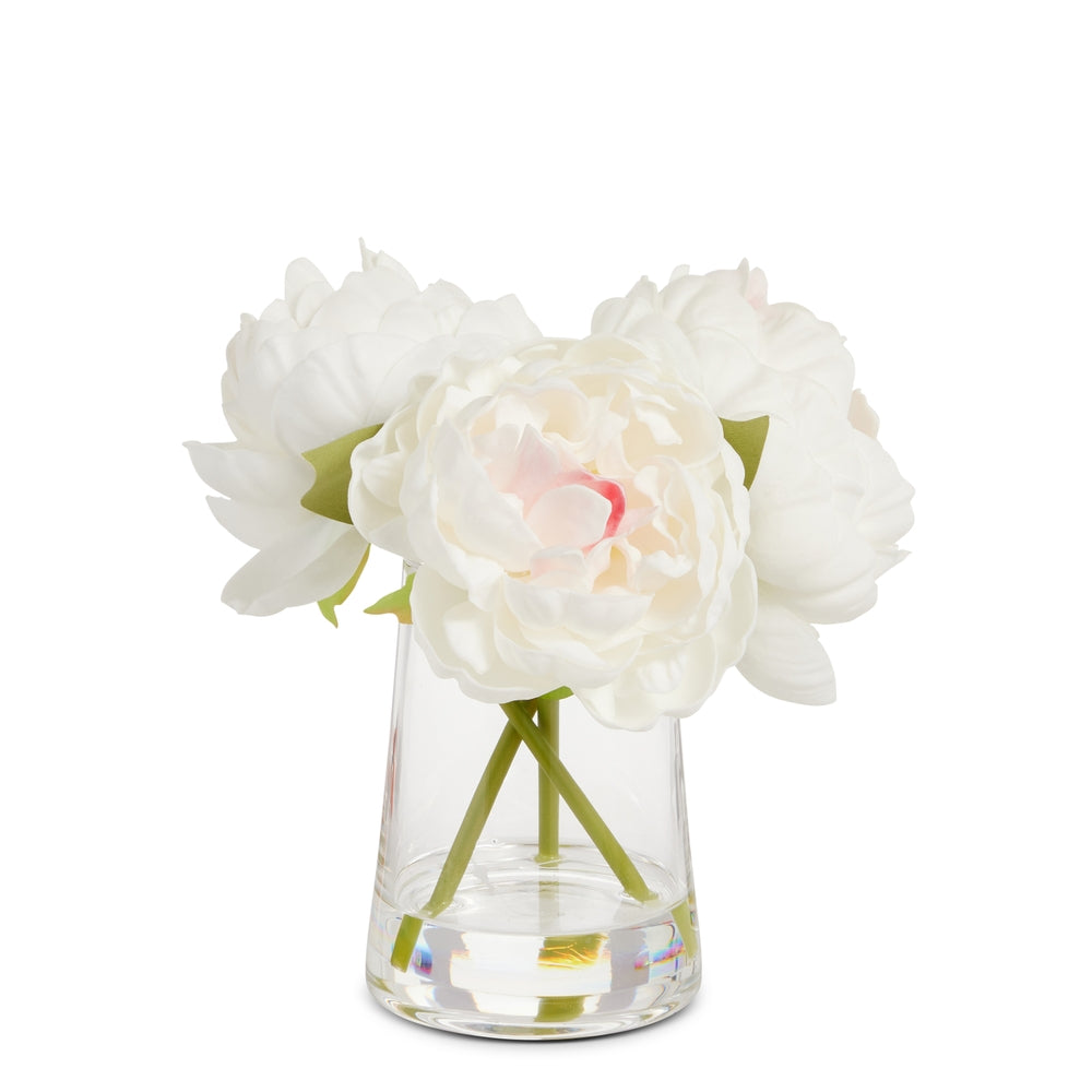 8" White Peonies in Vase