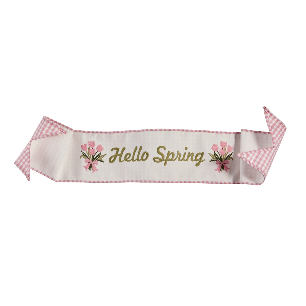 42" Hello Spring Wired Wreath Banner