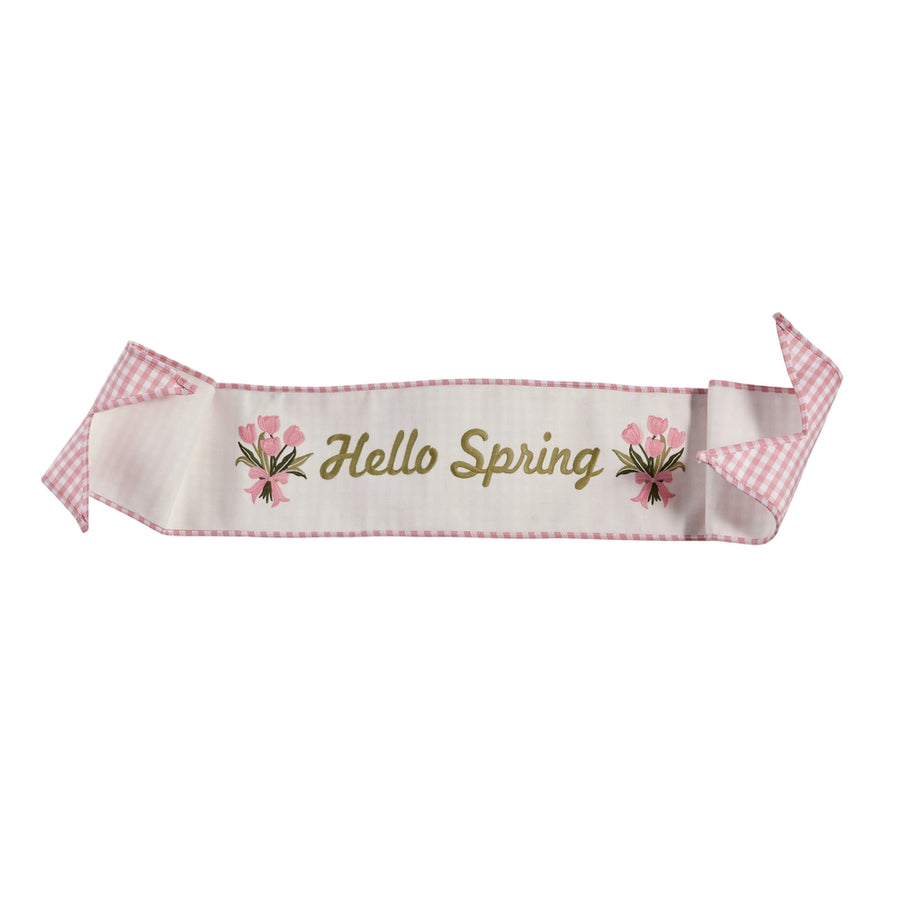 42" Hello Spring Wired Wreath Banner