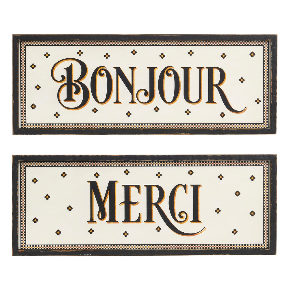 French Verbiage Distressed Wall Art