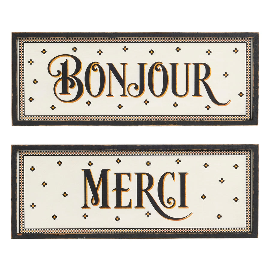 French Verbiage Distressed Wall Art