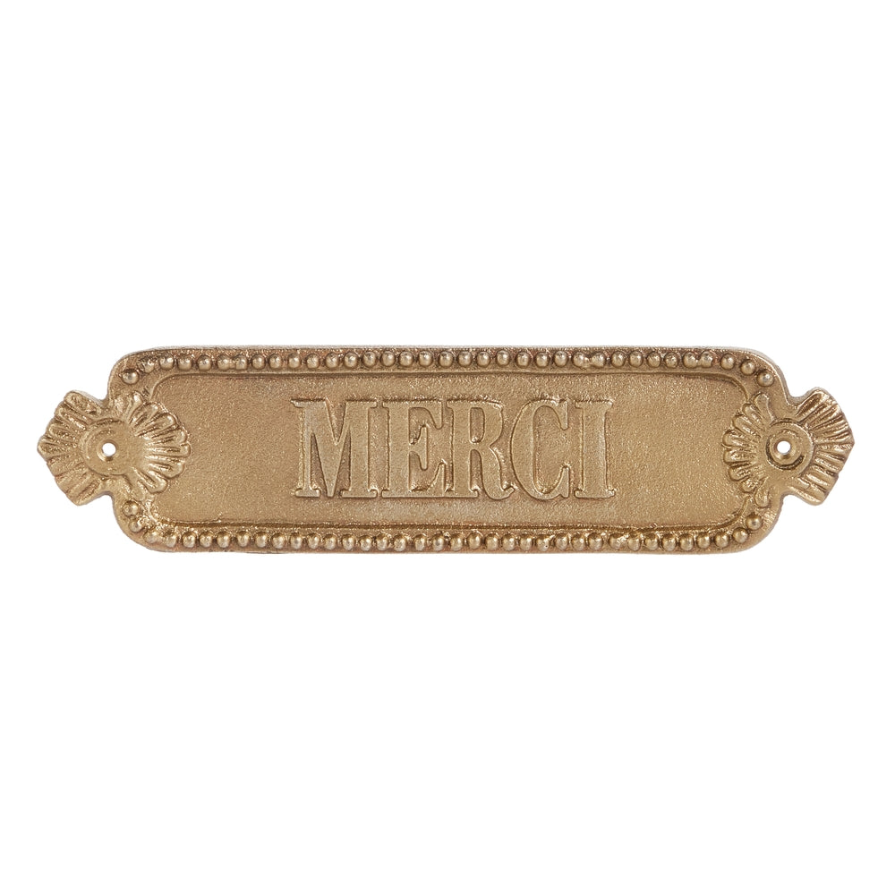 10" Gold Merci Sign
