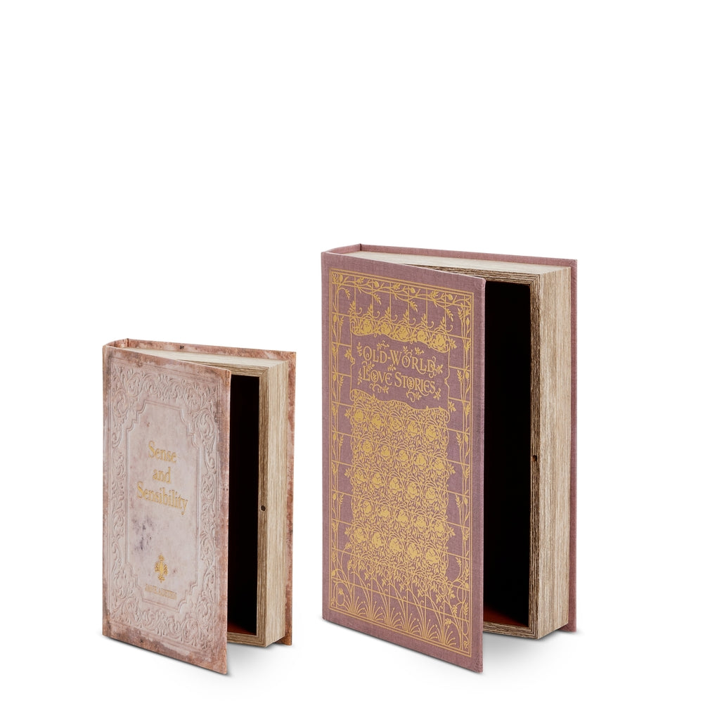 13" Antique Volumes Faux Book Boxes
