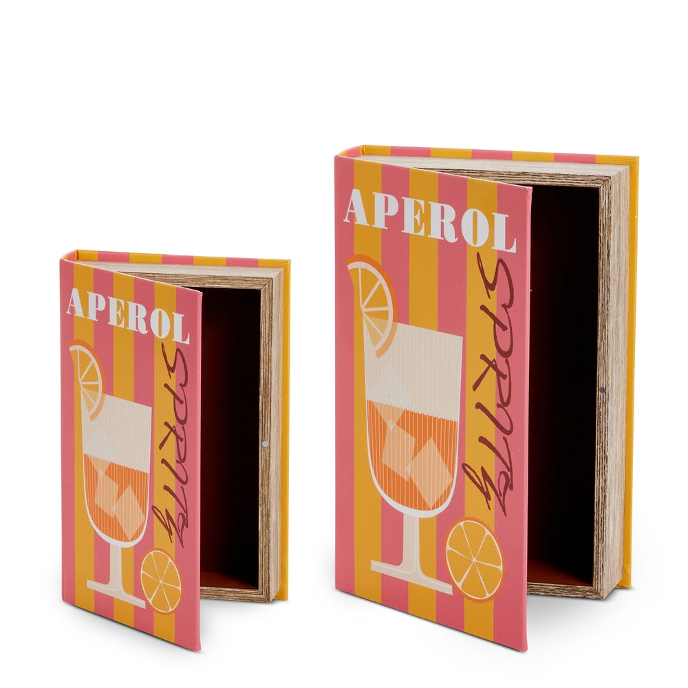 10.25" Aperol Spritz Faux Book Boxes