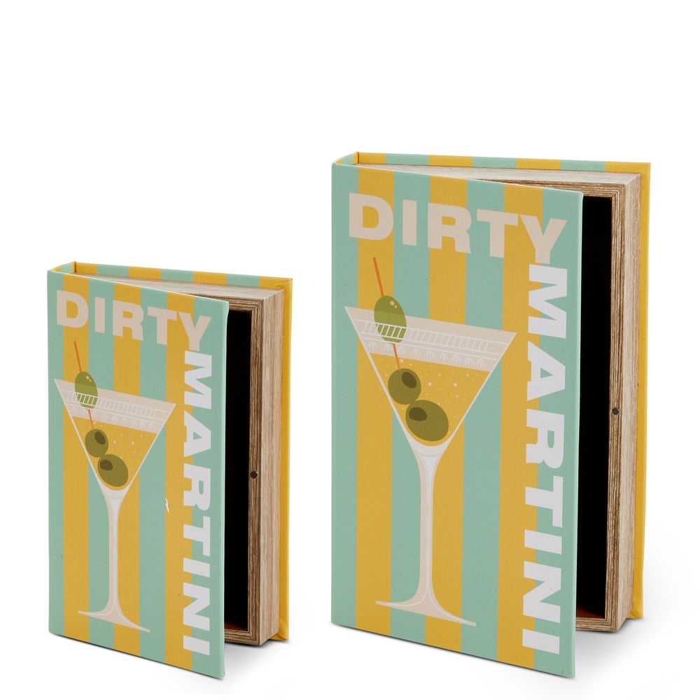 13" Dirty Martini Faux Book Boxes