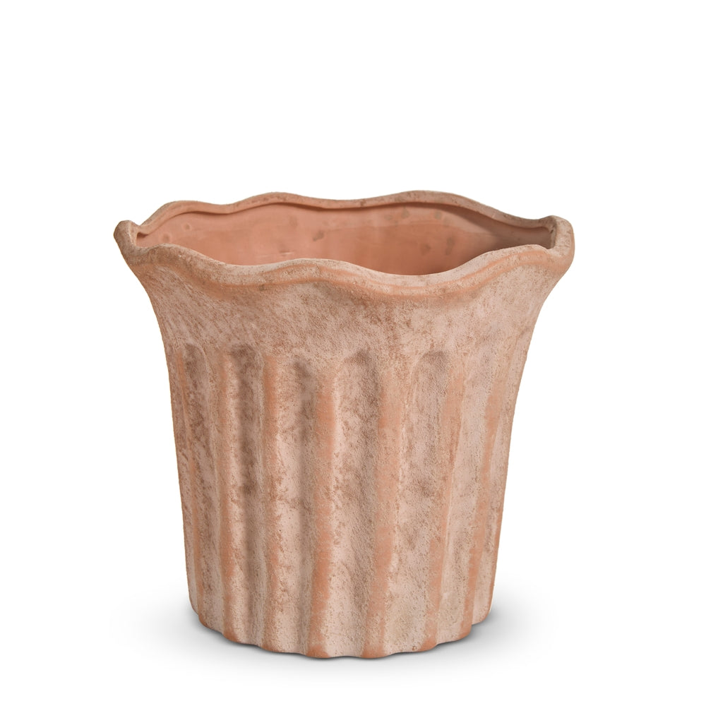 8" Ruffled Terrcotta Pot