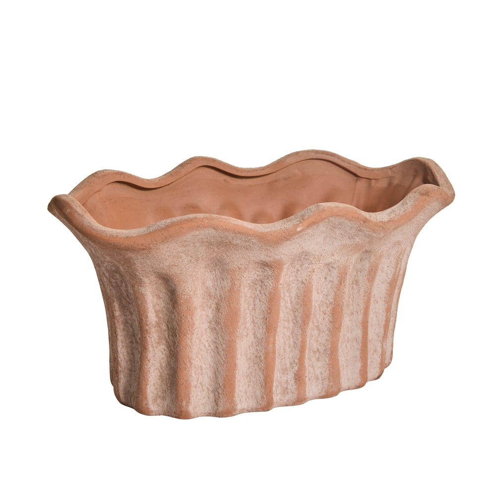 14" Ruffled Terracotta Planter