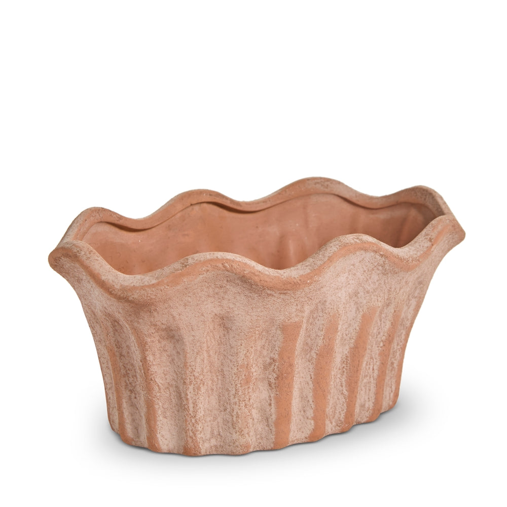 11" Ruffled Terracotta Planter