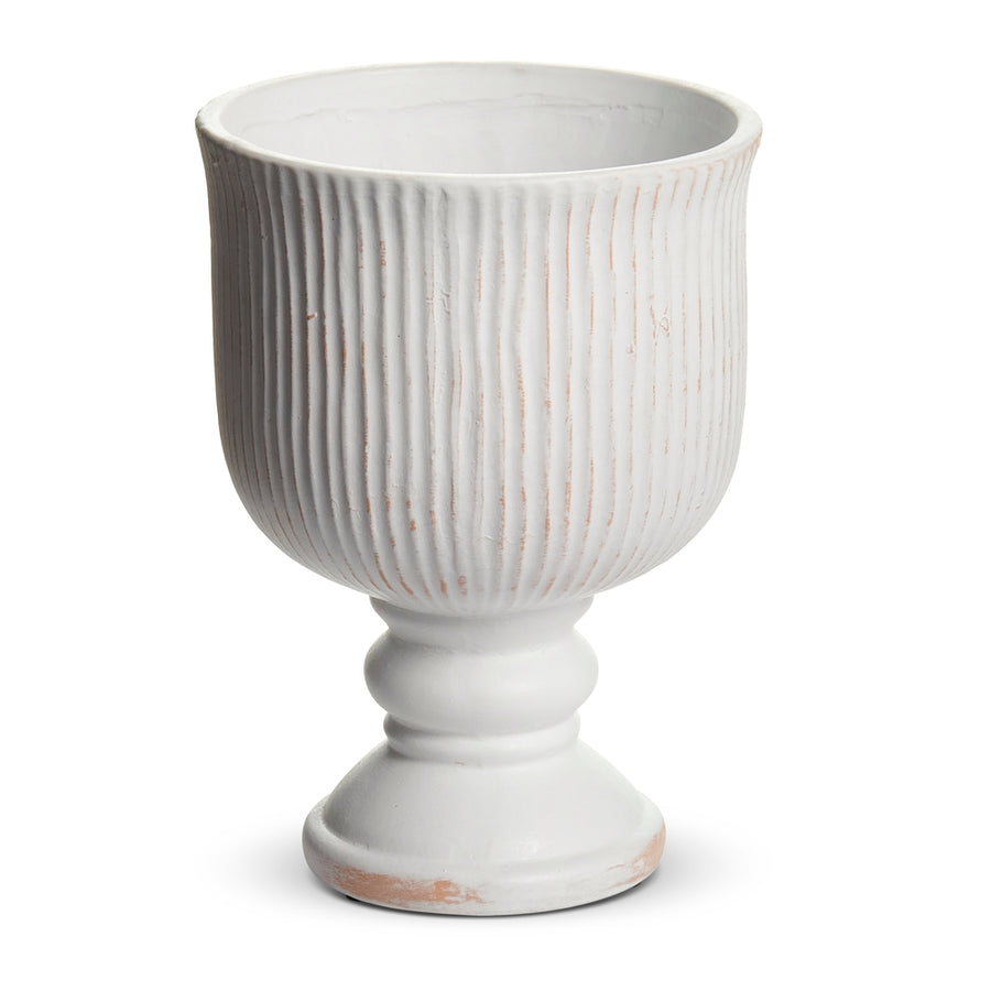 9.5" White Stoneware Planter