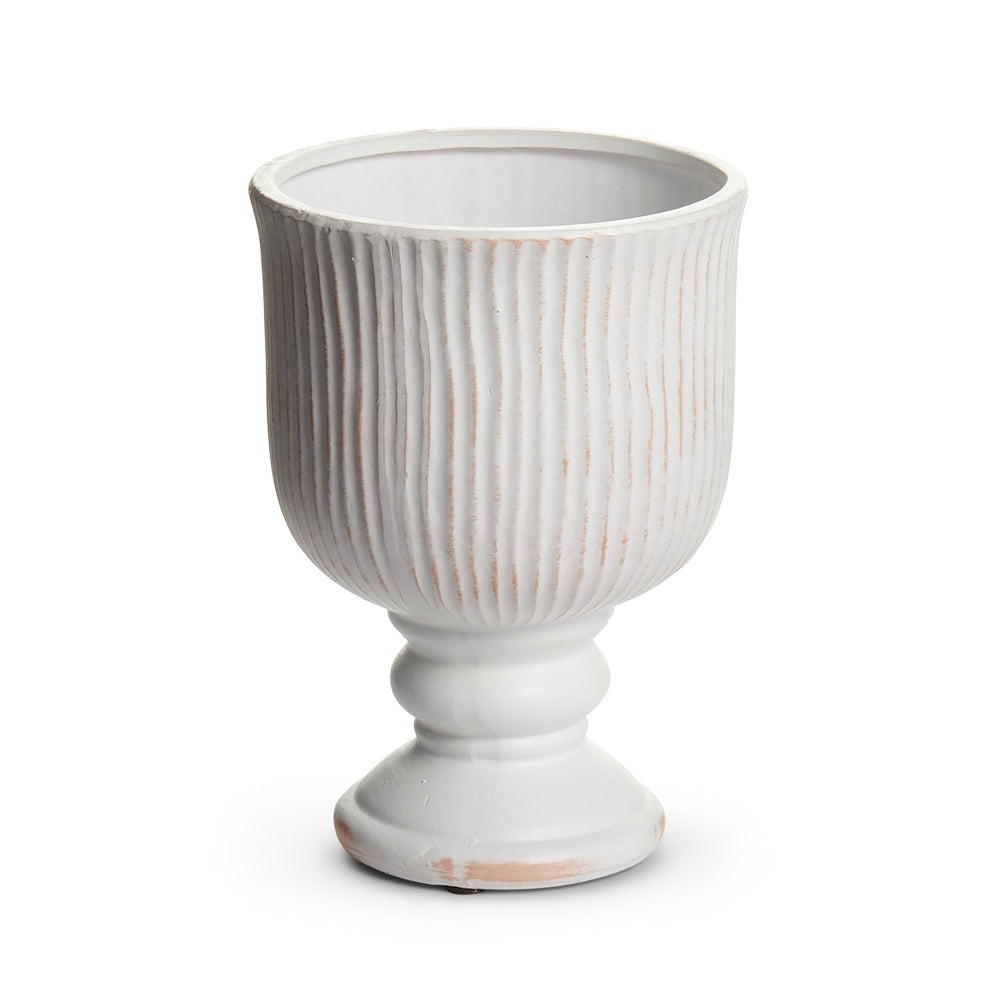 8.5" White Stoneware Planter