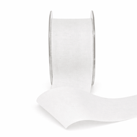 2 Inch Cotton and Jute Burlap Blend Ribbon with Wired Woven Edge – 474-2-01 White