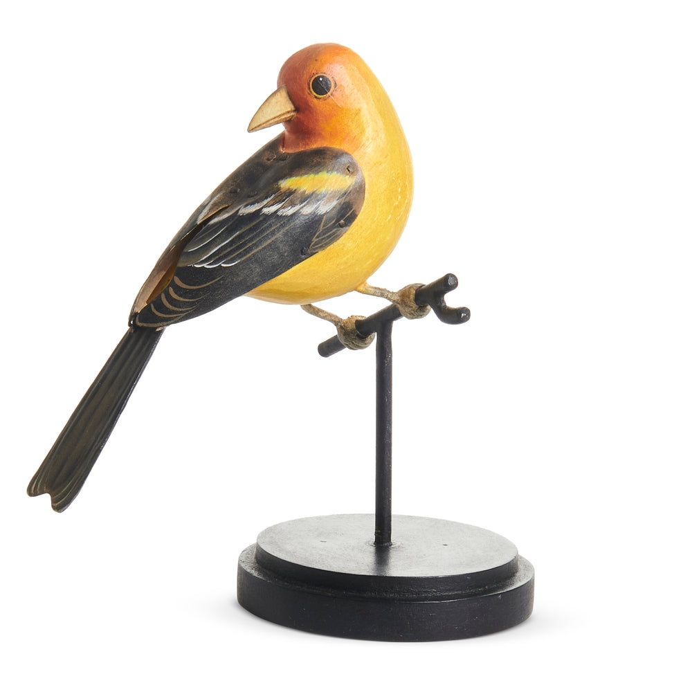 6.75" Yellow and Orange Bird on a Perch