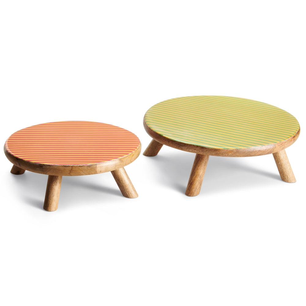 12" Round Striped Risers