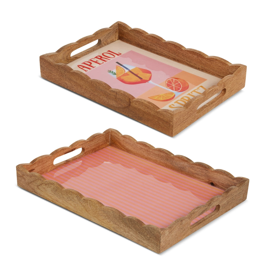 16" Aperol Spritz Decorative Scalloped Tray