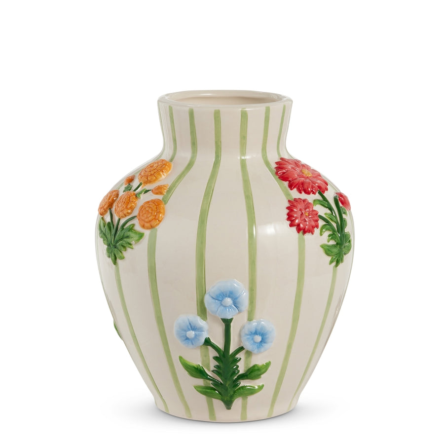 8.5" Flower Striped Vase