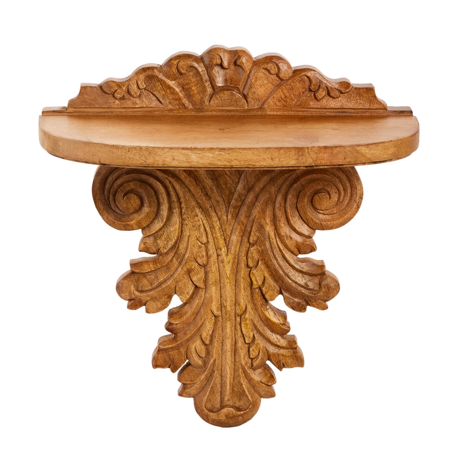 14.75" Carved Wood Corbel Shelf