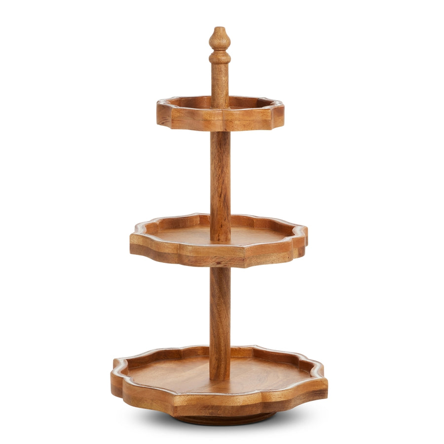 25.25" 3 Tiered Medallion Shape Stand