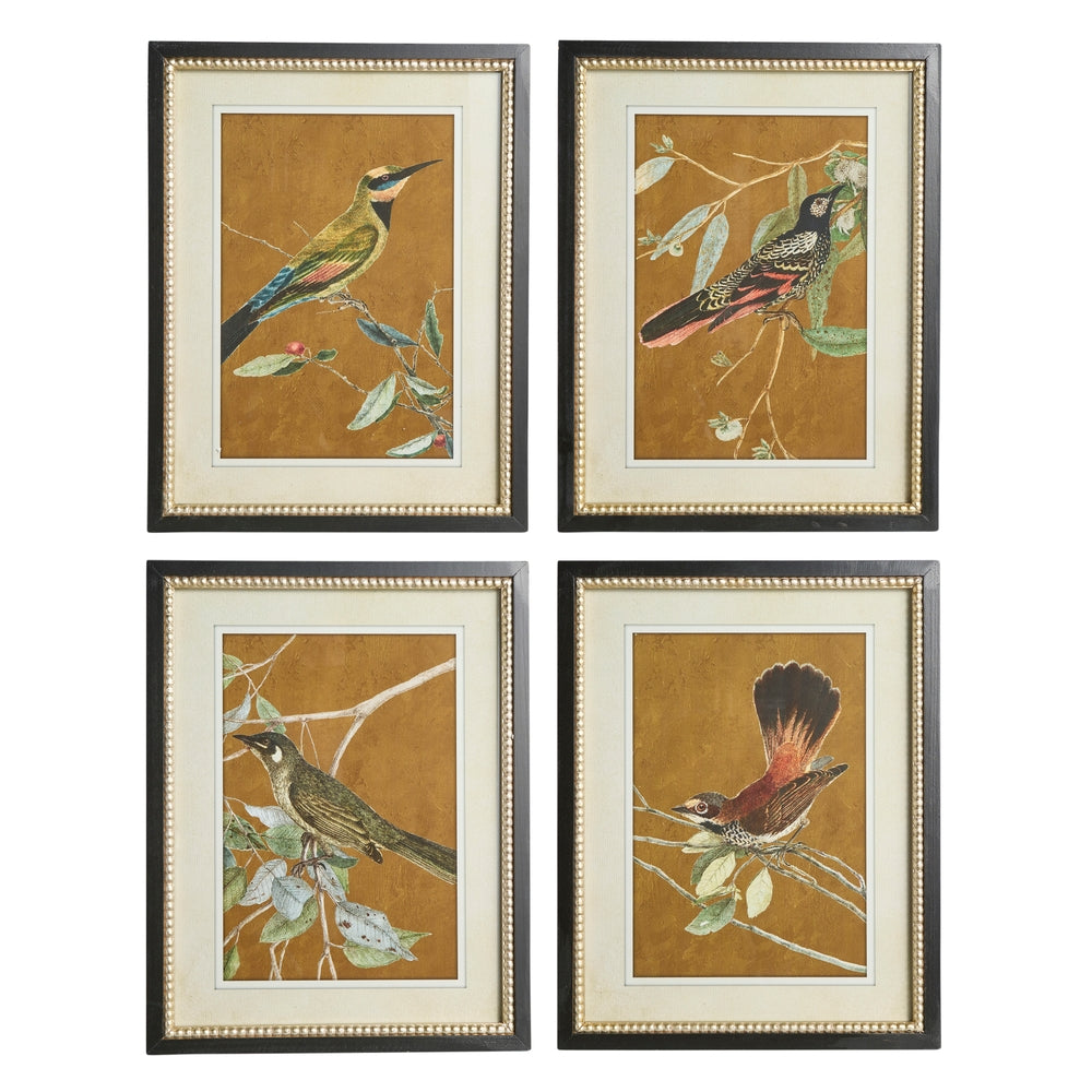 17.5" Gilded Field Birds Wall Art