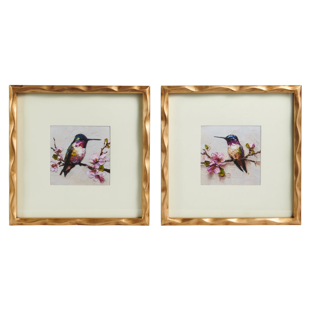 14" Hummingbird in Bloom Framed Wall Art